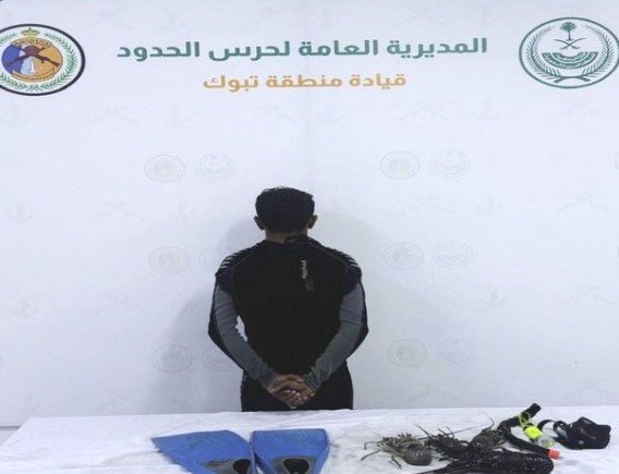 ضبط مواطن مخالف بحوزته أسماك مصيدة في تبوك