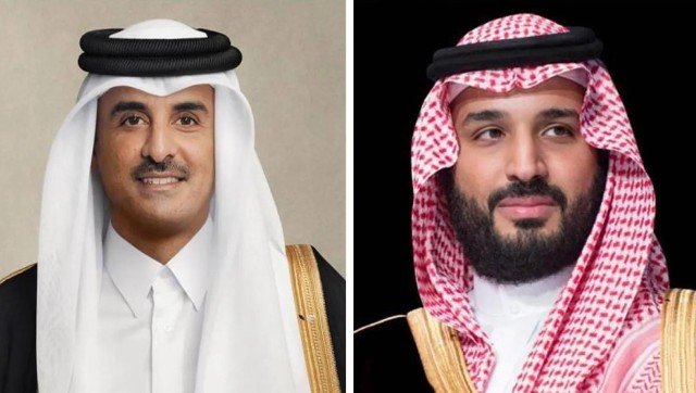 ولي العهد يجري اتصالًا هاتفيًا بأمير دولة قطر